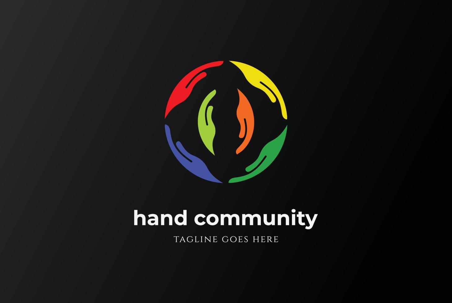 Circular Hand for Community Unity Charity Foundation Logo vector