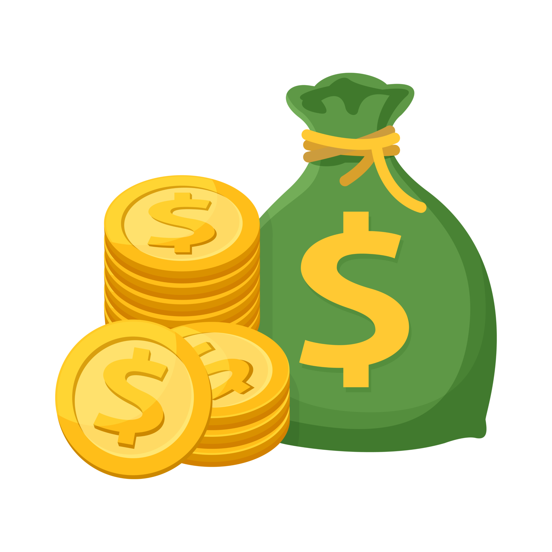 bolsa de dinero en dólares con monedas 15275951 PNG