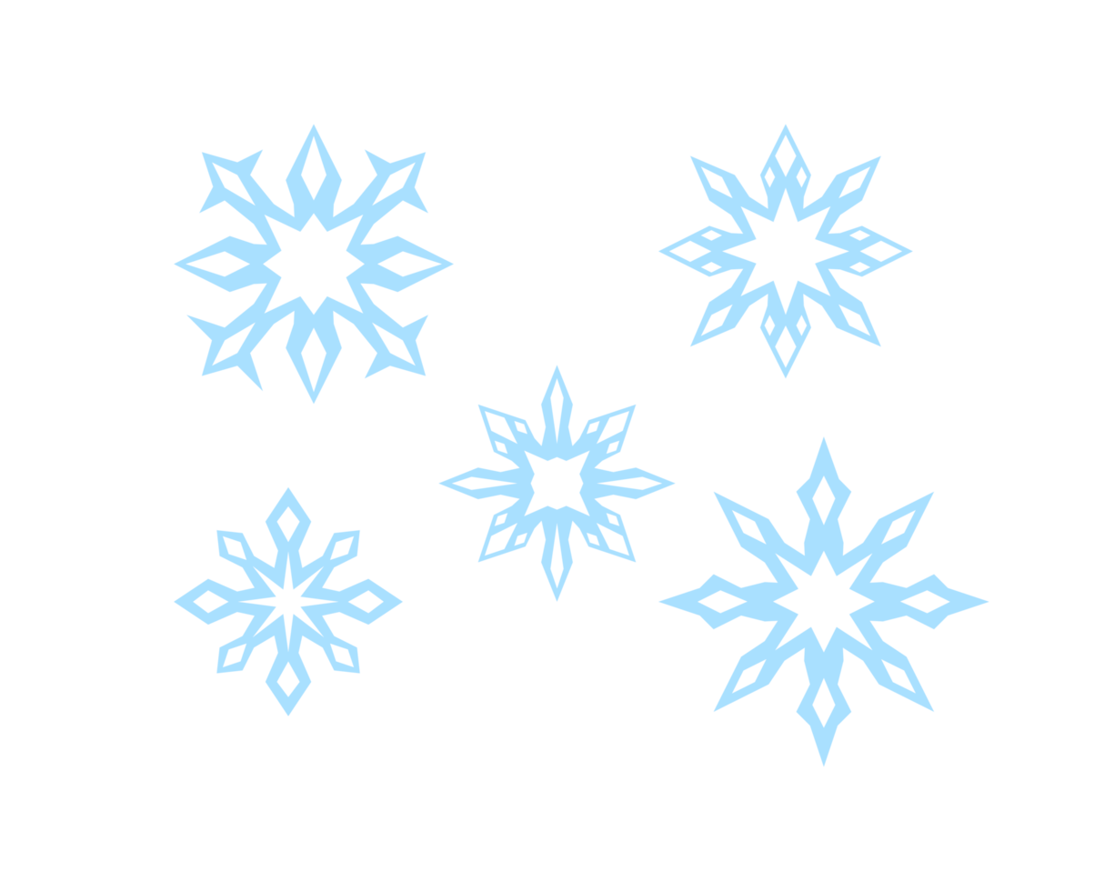 Winter Snowflake Drawing, Assorted Blue png