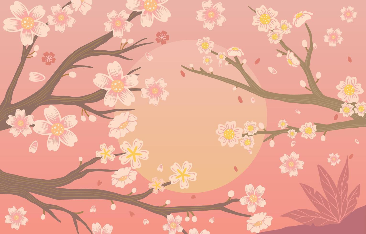 peach blossom pink beautiful background vector
