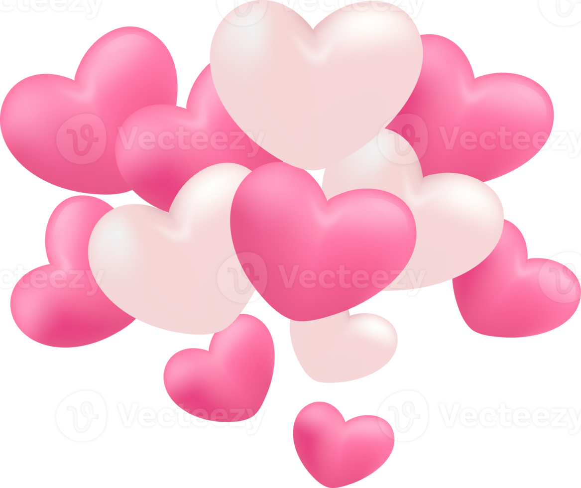 ilustración de san valentín de globos rosas png