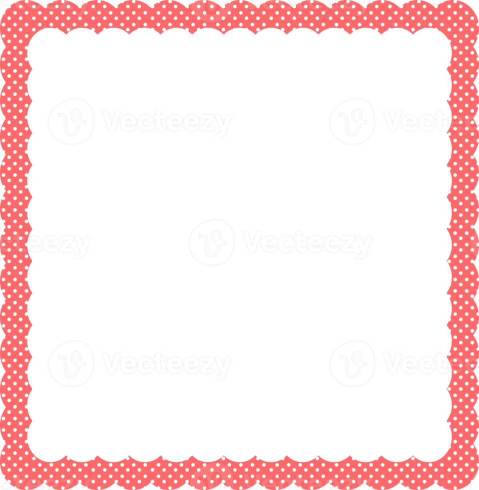 Red Cloud Frame with Dotted Pattern png