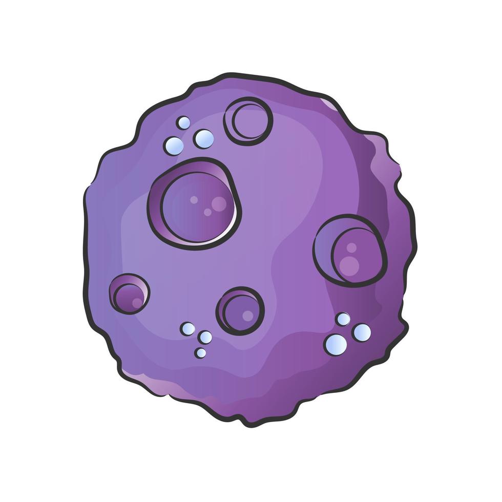 0086 cute purple planet vector