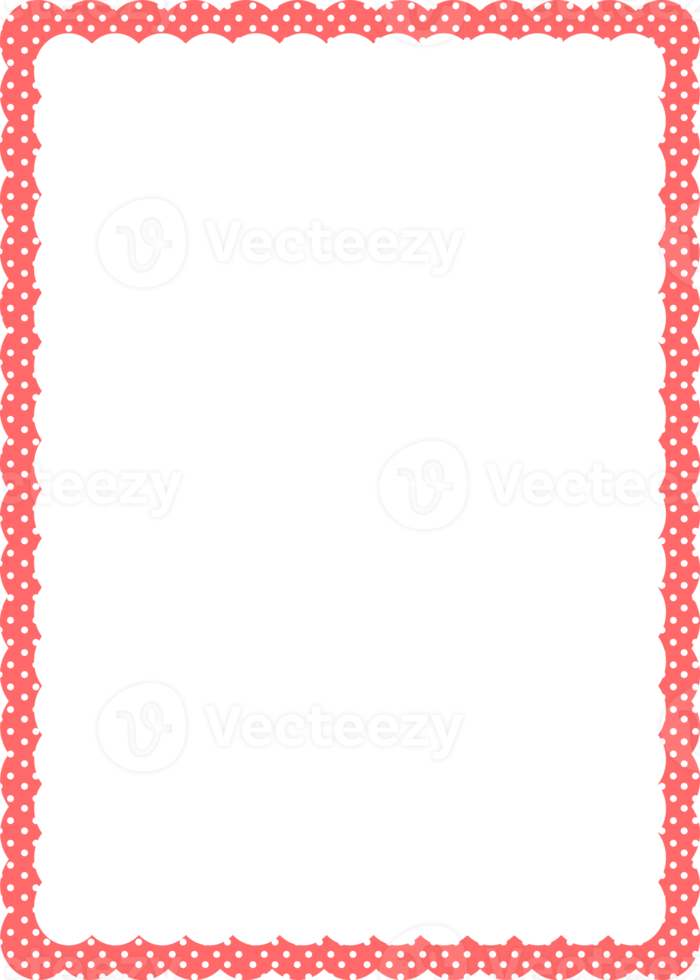 Red Cloud Frame with Dotted Pattern png