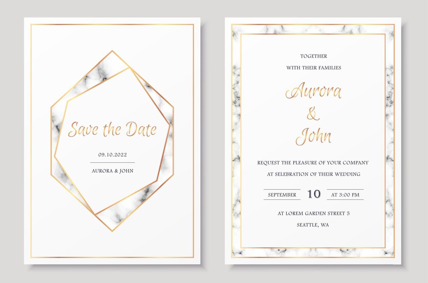 colección de invitación de boda con guardar las plantillas de vector de tarjeta de fecha.