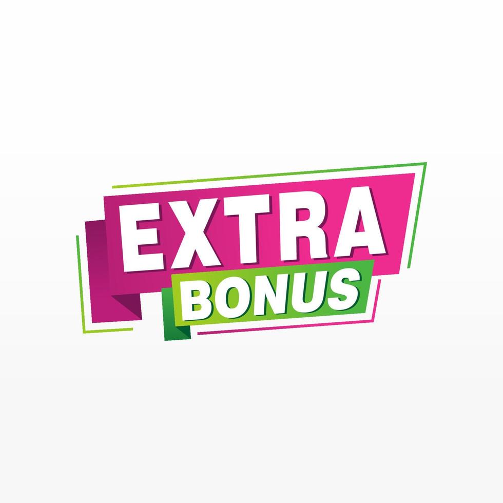 Vector Illustration Red Extra Bonus Label. Modern Web Banner Element