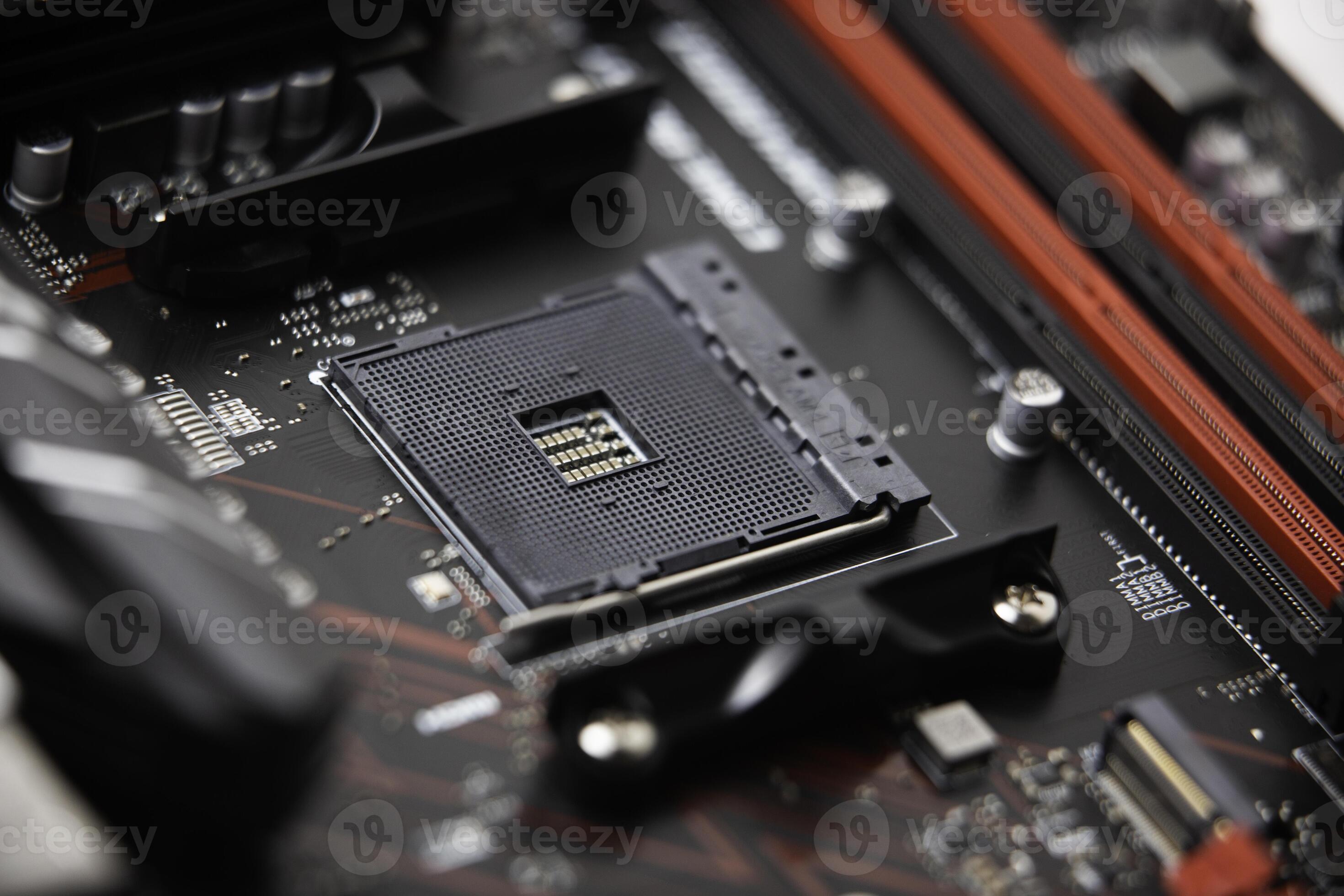 close up of a computer motherboard 15276491 Stock Photo at Vecteezy