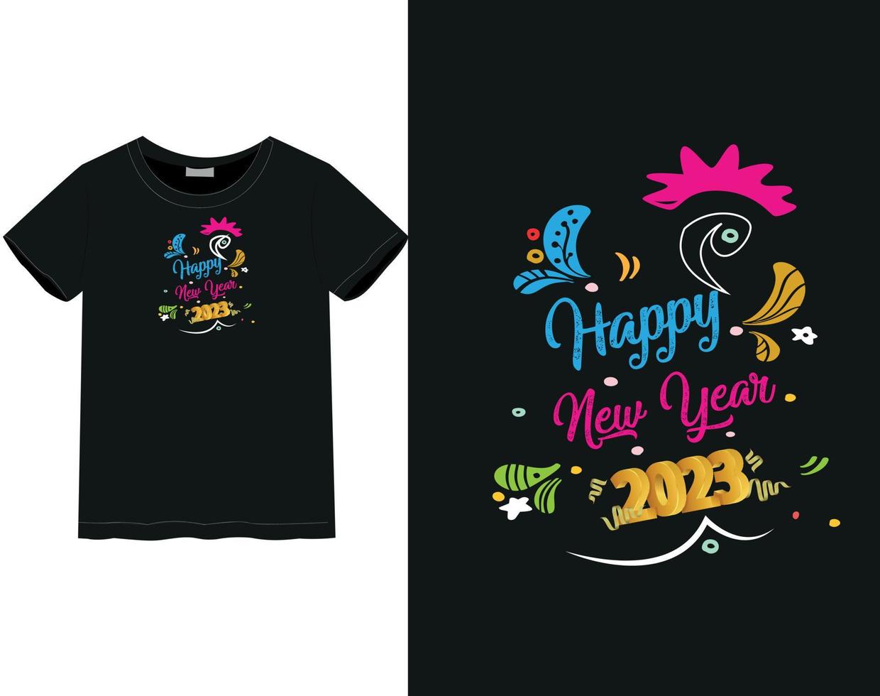 New Year 2023 t-shirt vector