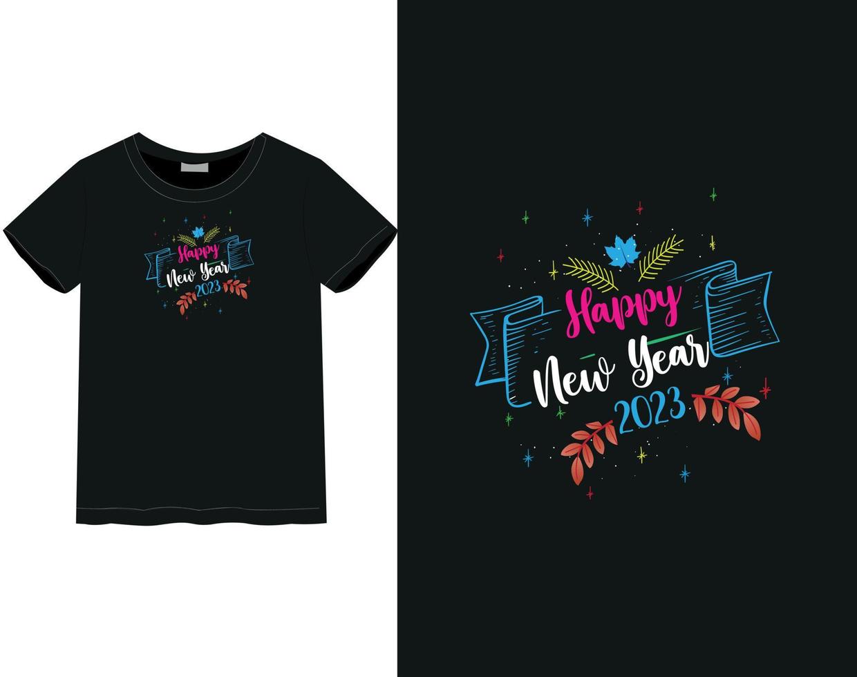 New Year 2023 t-shirt vector