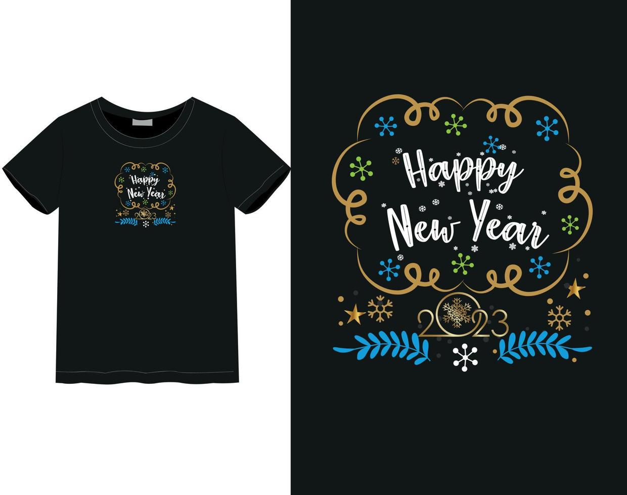 New Year 2023 t-shirt vector