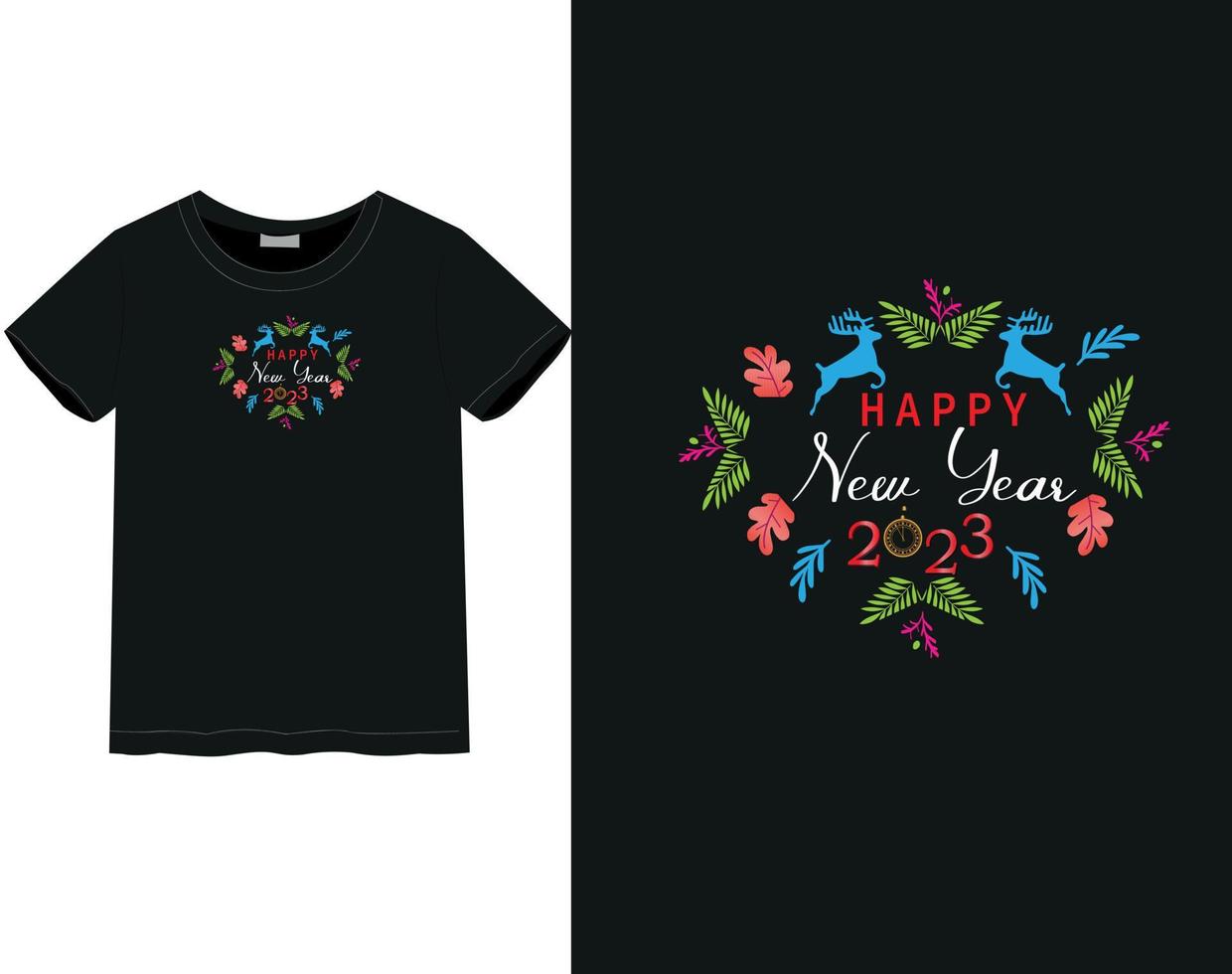 New Year 2023 t-shirt vector