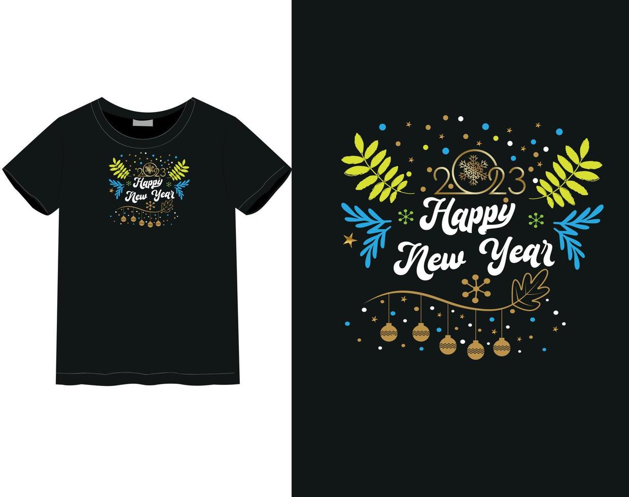 New Year 2023 t-shirt vector