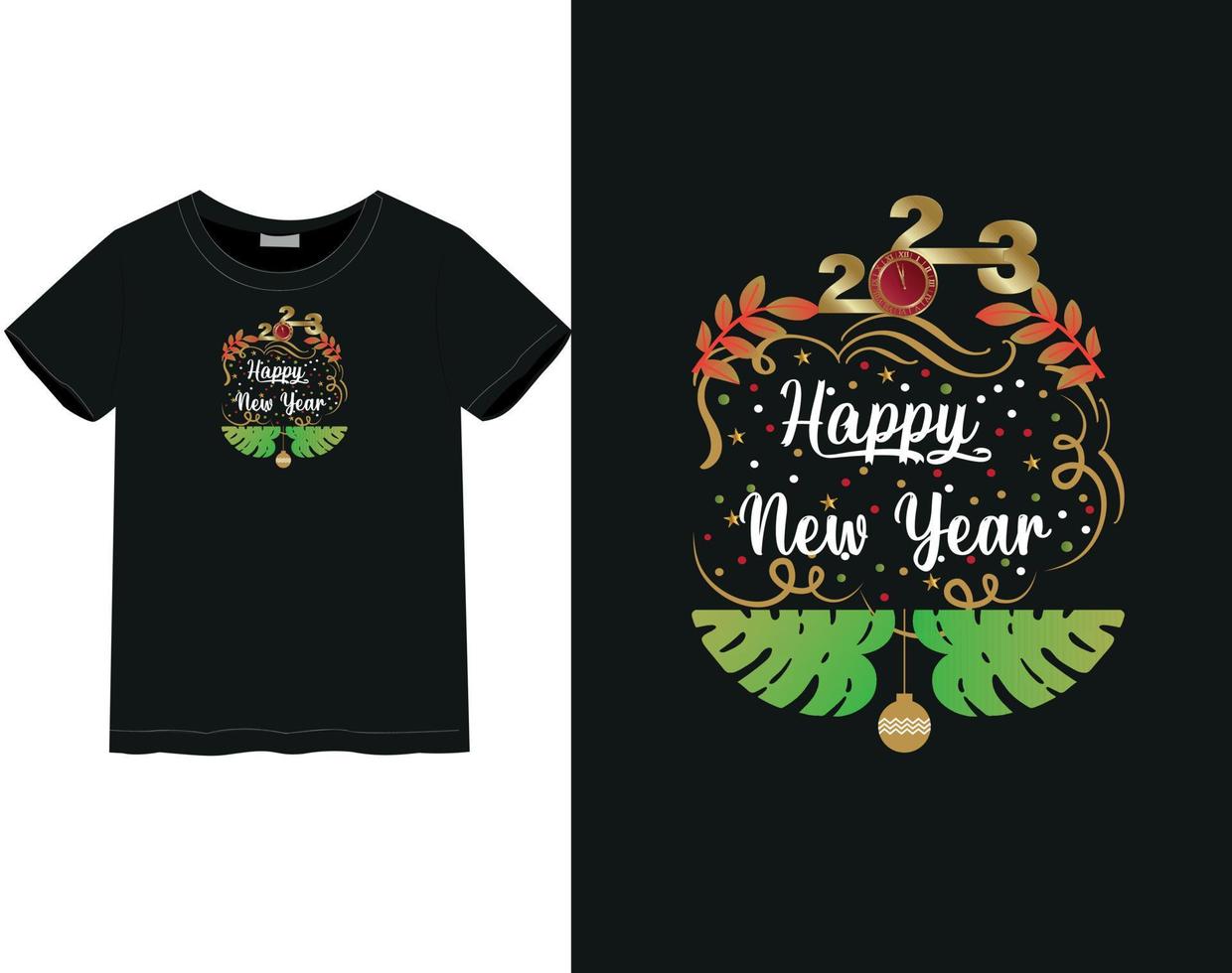 New Year 2023 t-shirt vector