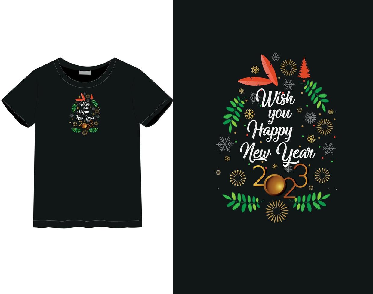 New Year 2023 t-shirt vector