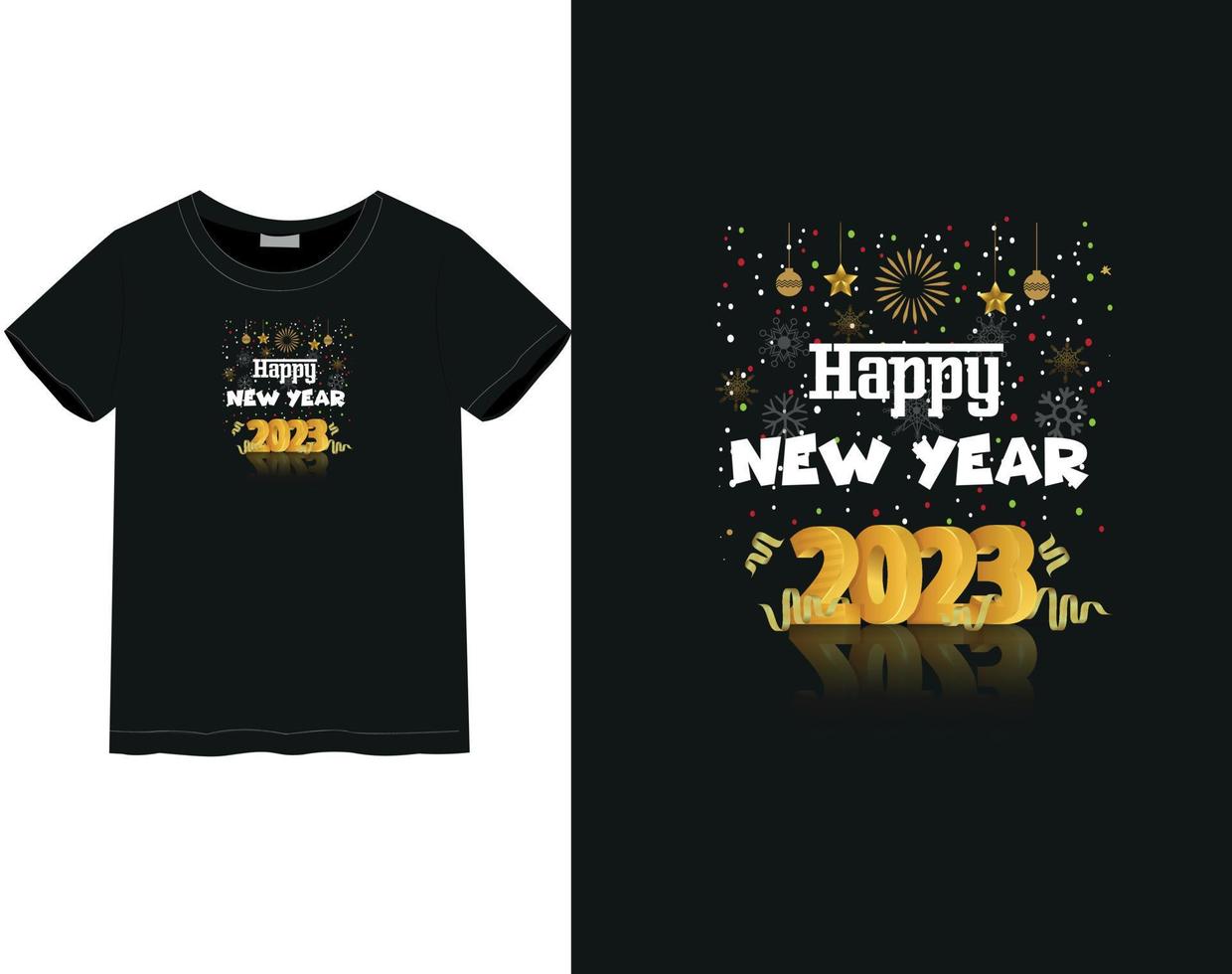 New Year 2023 t-shirt vector