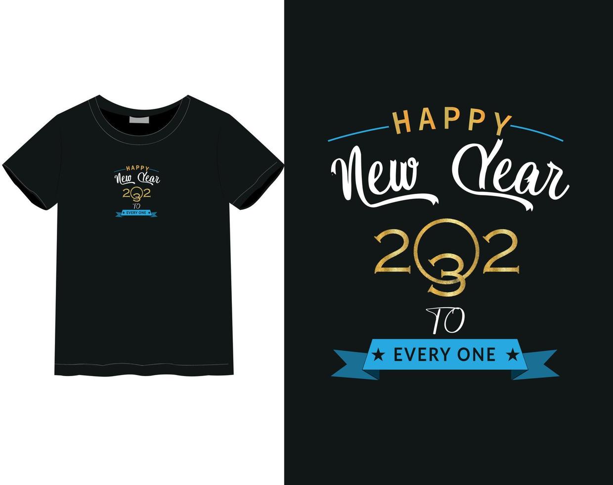 New Year 2023 t-shirt vector