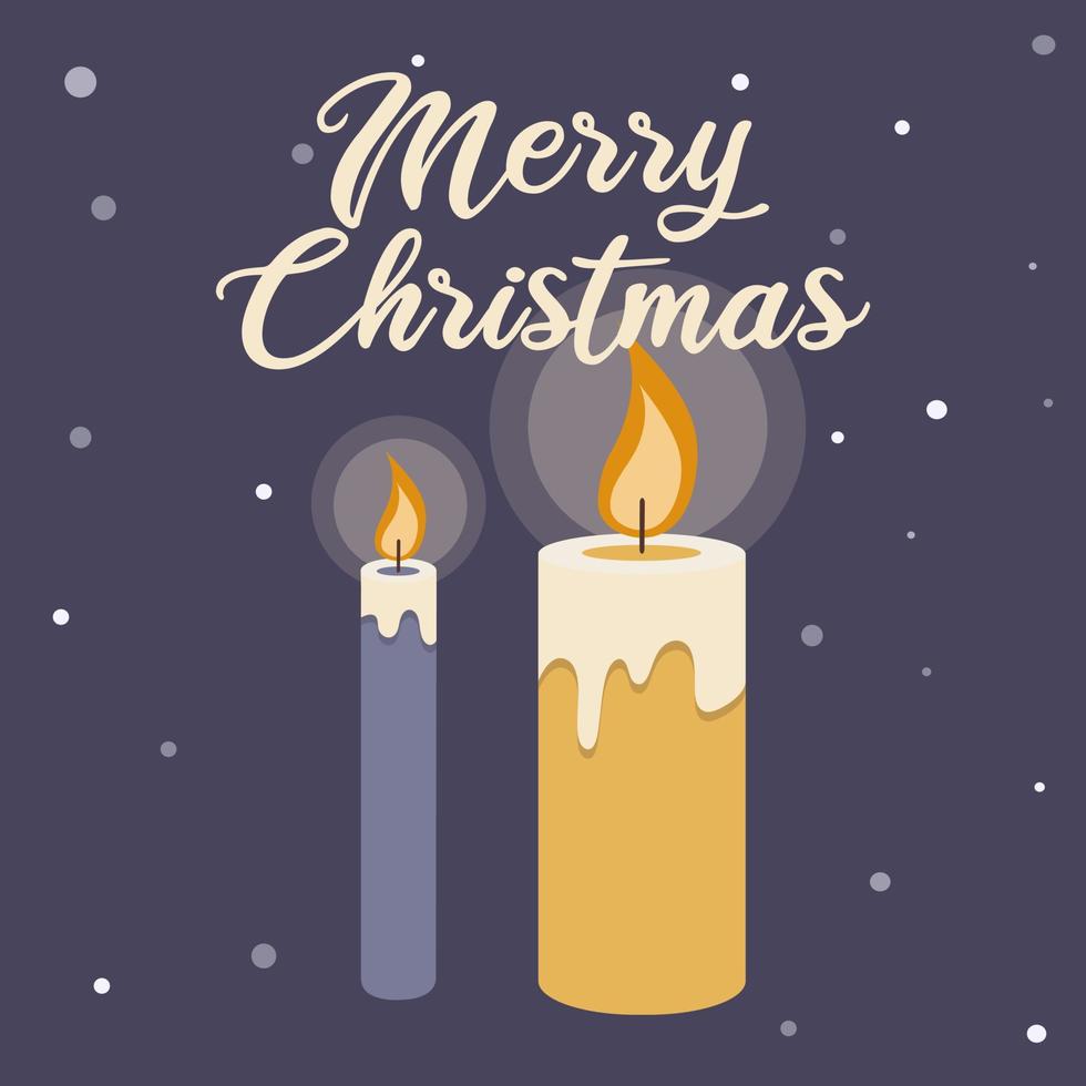 Template for your greeting christmas card with candles vector