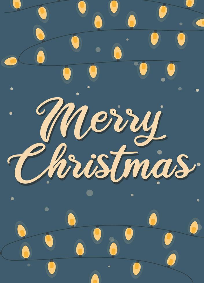 Merry Christmas greeting card template vector