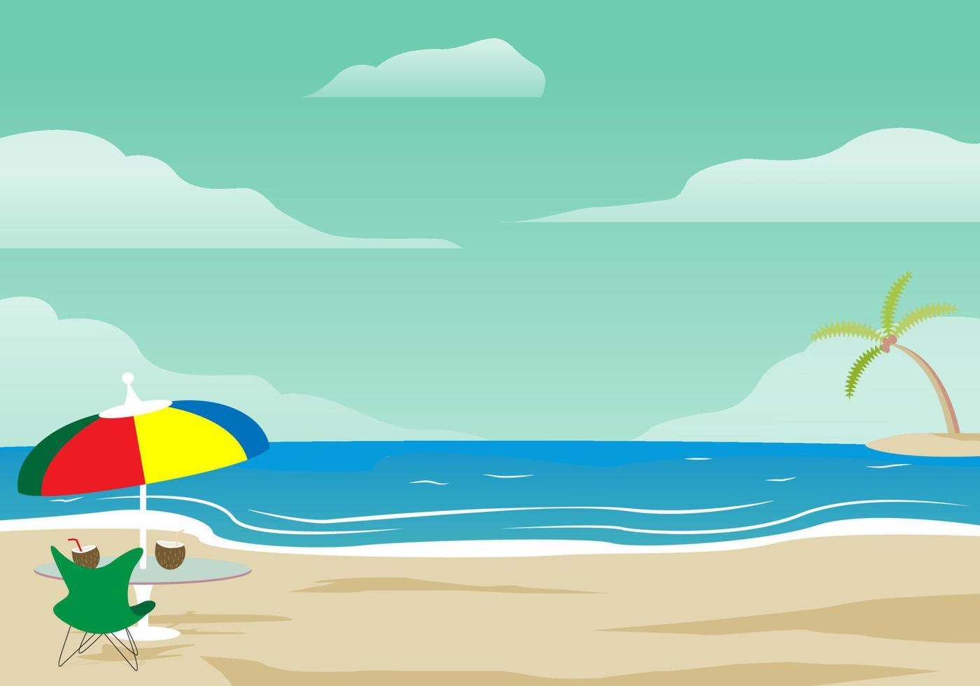 playa de verano con hermosa vista al paisaje vector