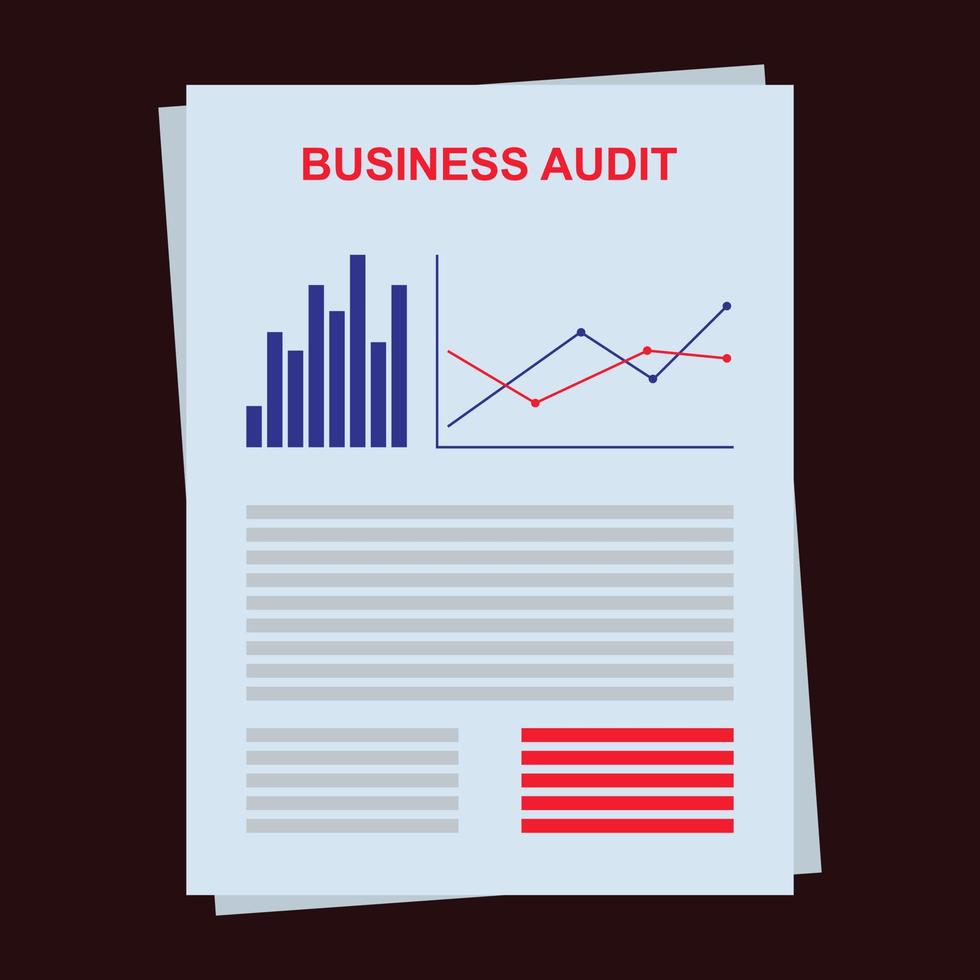 proceso de auditoría de concepto de auditoría empresarial o análisis empresarial. ilustración vectorial eps 10. vector