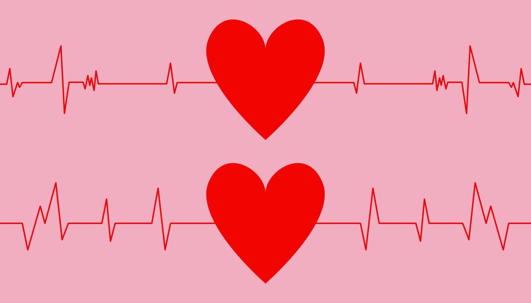 Heart pulse or heartbeat. Concept of saving the patient life. Vector illustration. EPS 10.