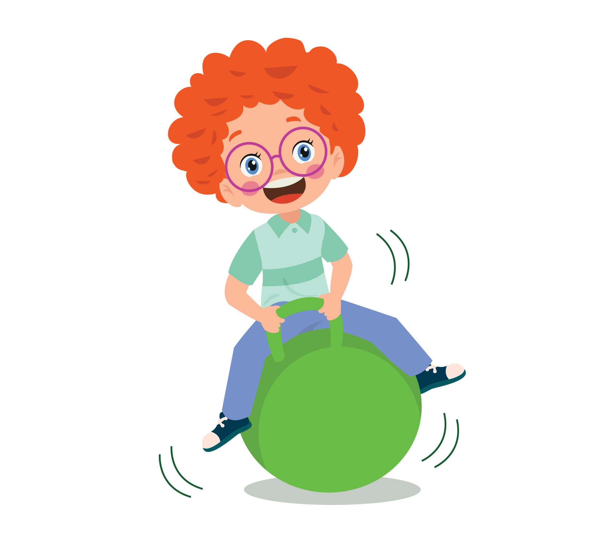 Kids Bouncing On Hopper Ball 15276795 Vector Art at Vecteezy