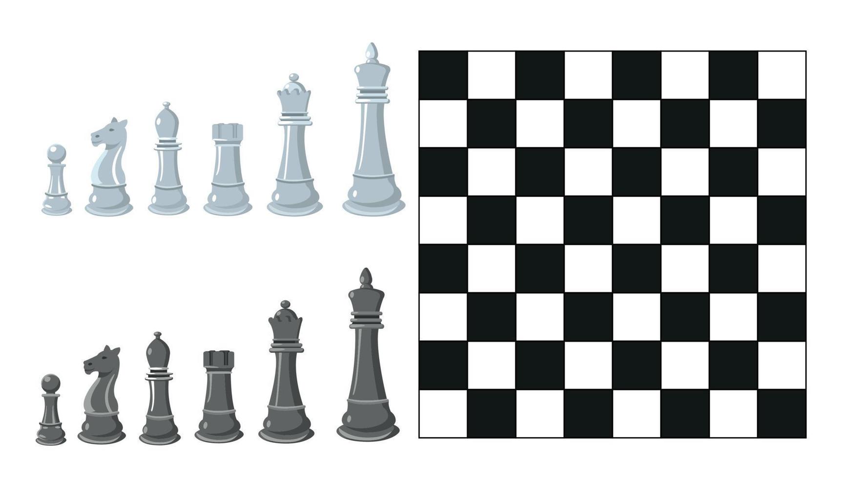 Collection of chess figures. Vector illustration