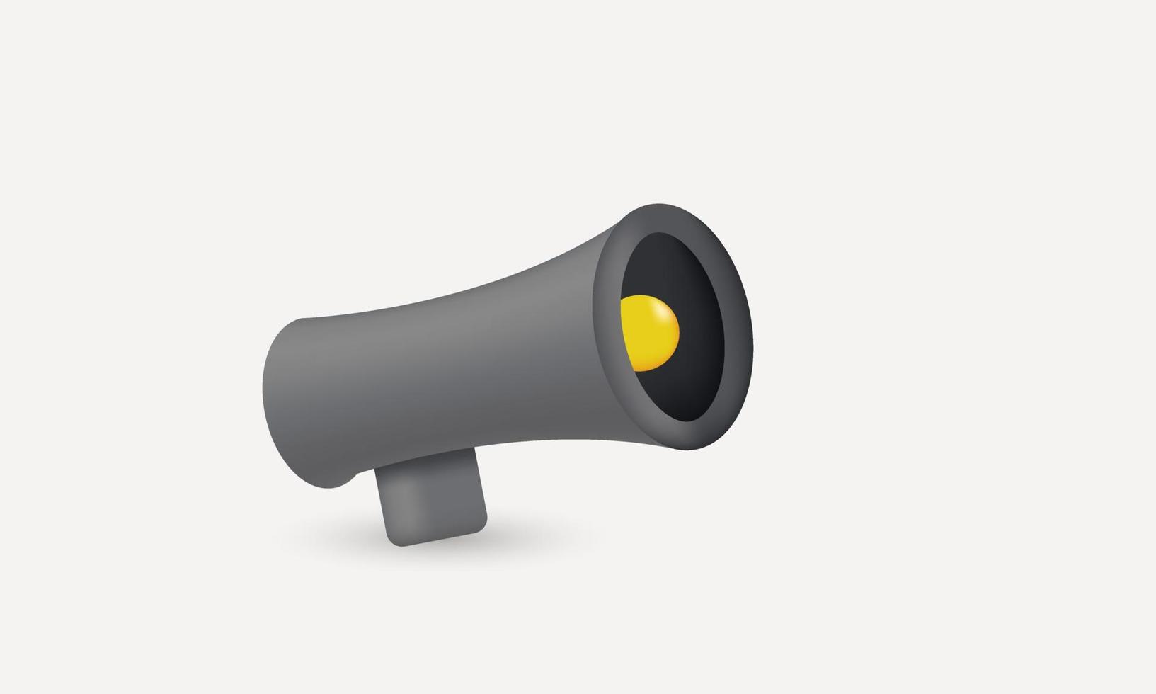 illustration 3d icon black megaphone speaker loudspeaker bullhorn announce isolated on background vector