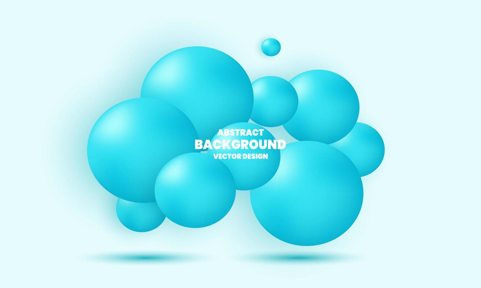 illustration abstract falling 3d blue balls isolated on background vector