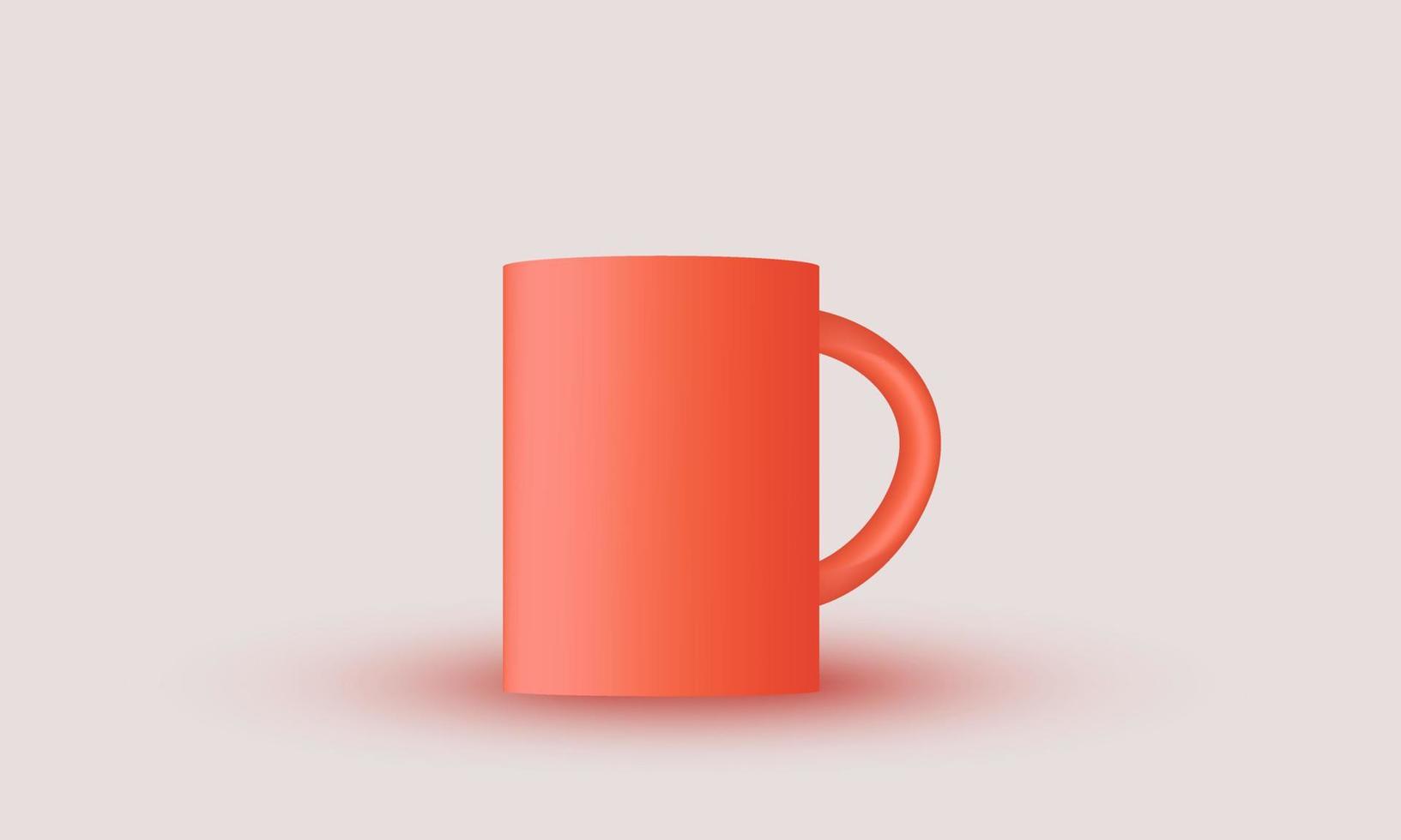 icono de ilustración realista taza de vidrio naranja 3d aislada en el fondo vector