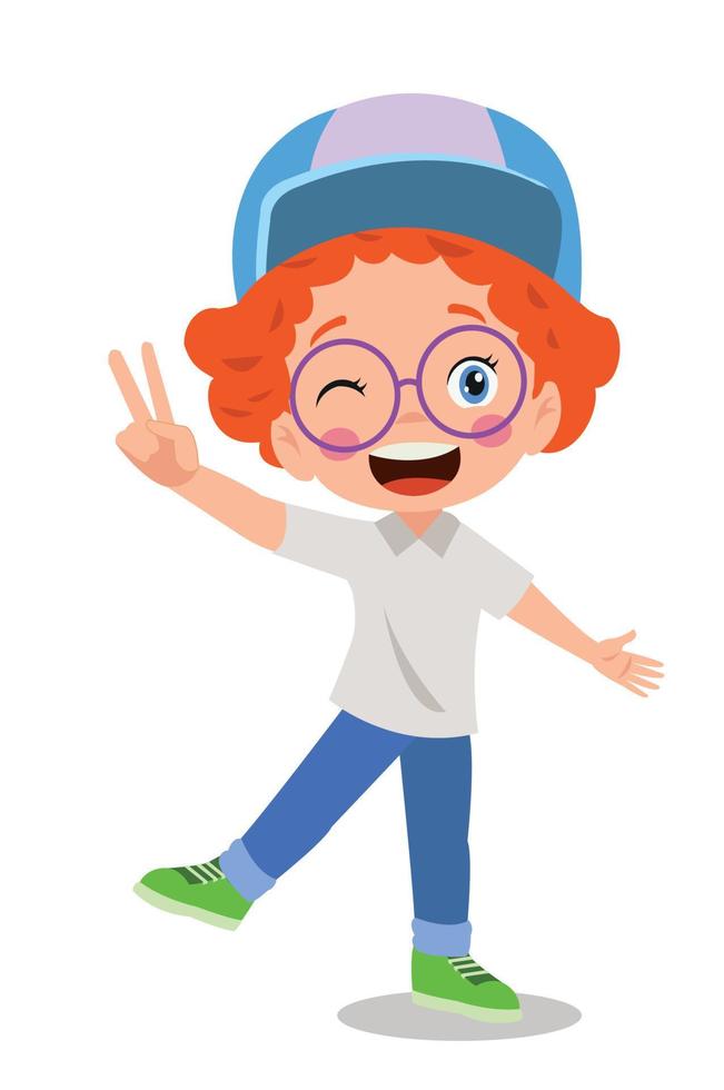 preschool boy with cute happy facial expression vector