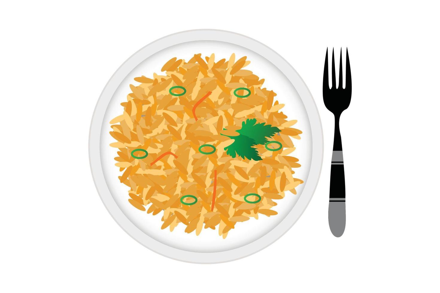 Fried Rice vector illustration.