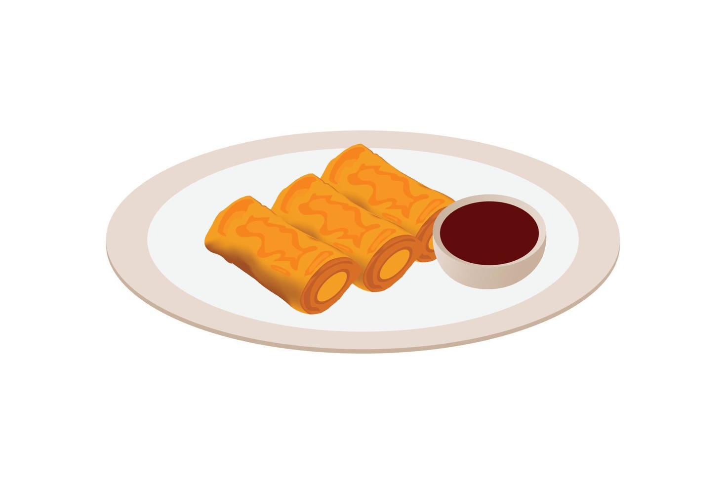 Spring rolls asianfood vector illustration