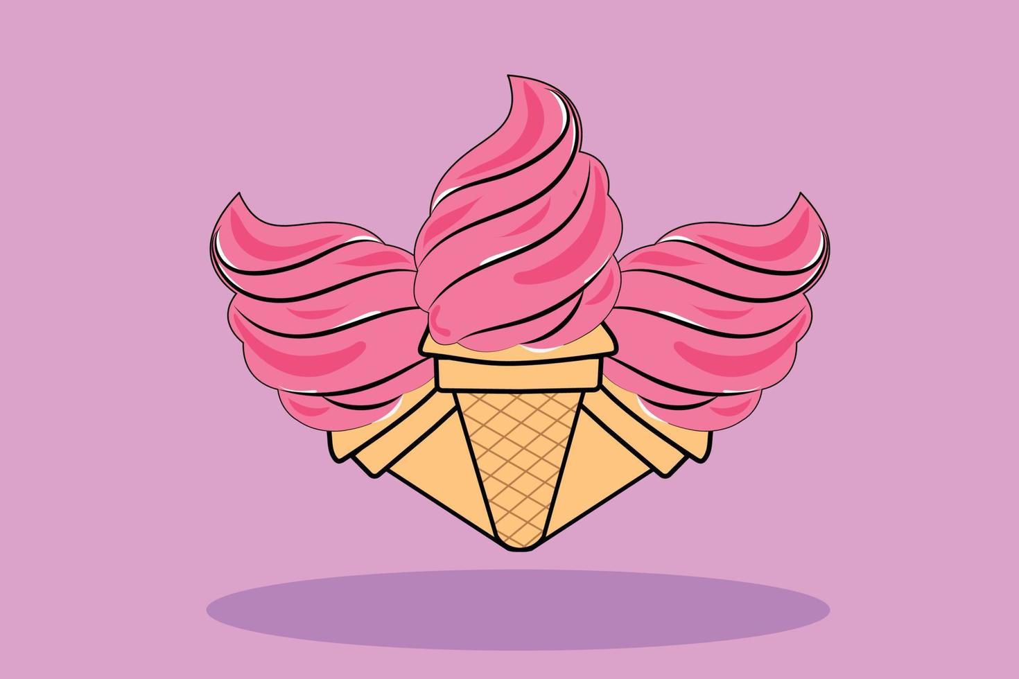 Ice cream vector illustration.flat cartoon style