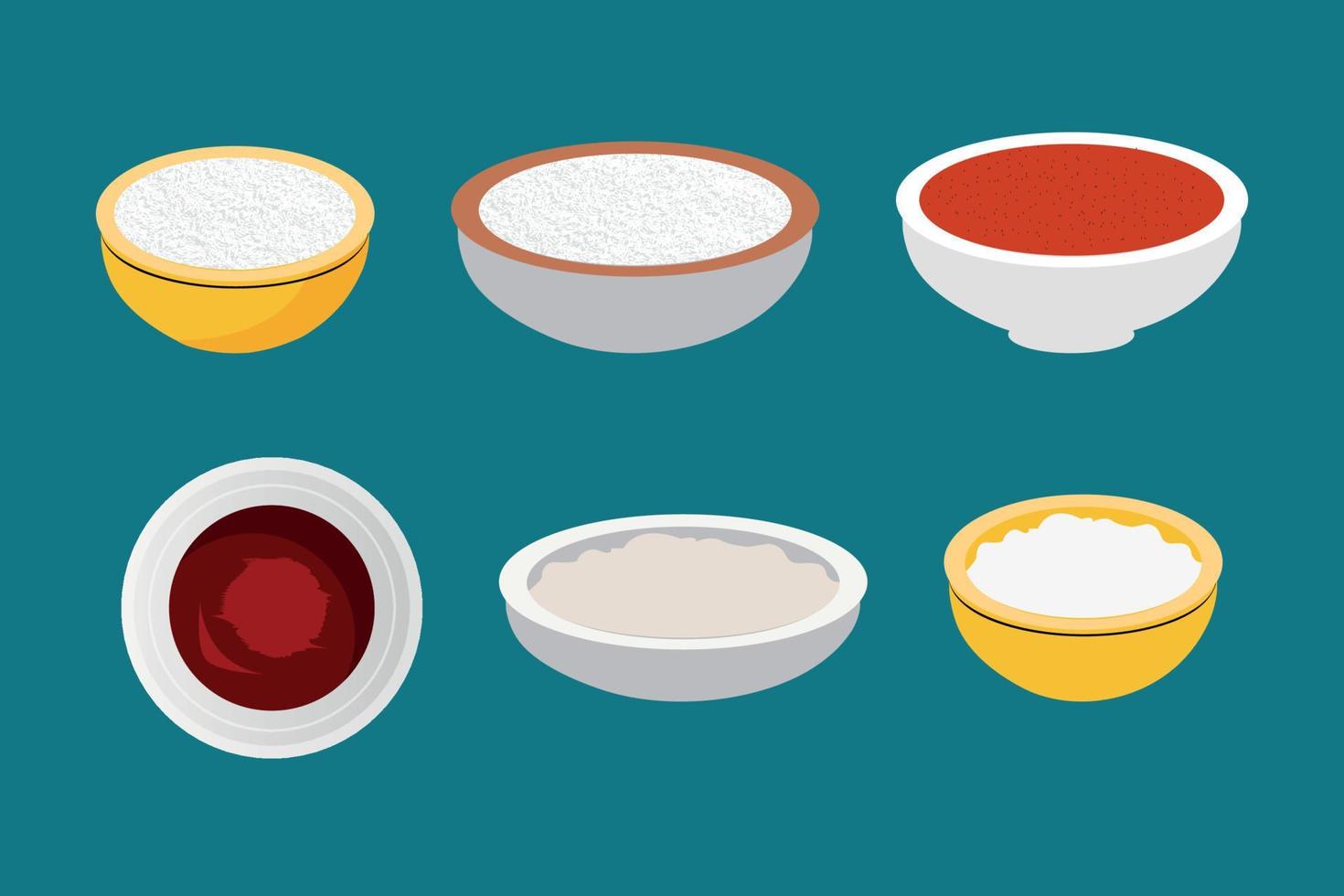 Collection of hot soup and soup puree vector