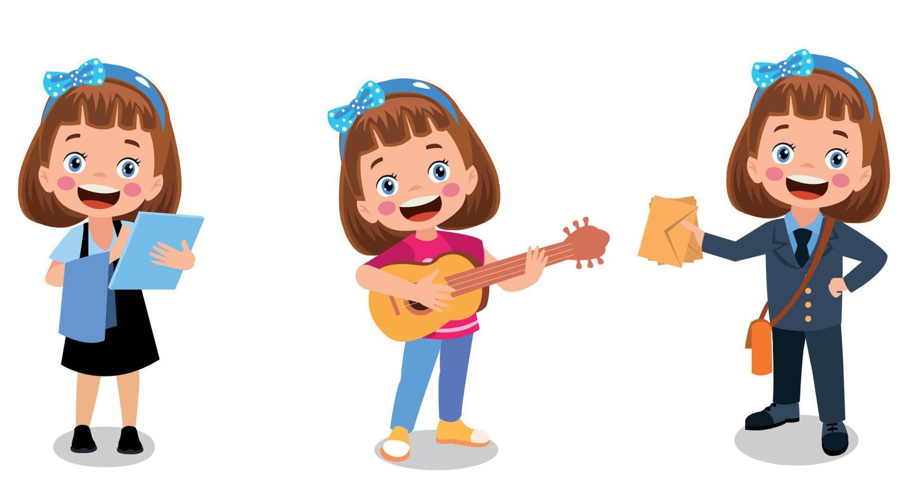 Cartoon Characters Of Different Professions vector