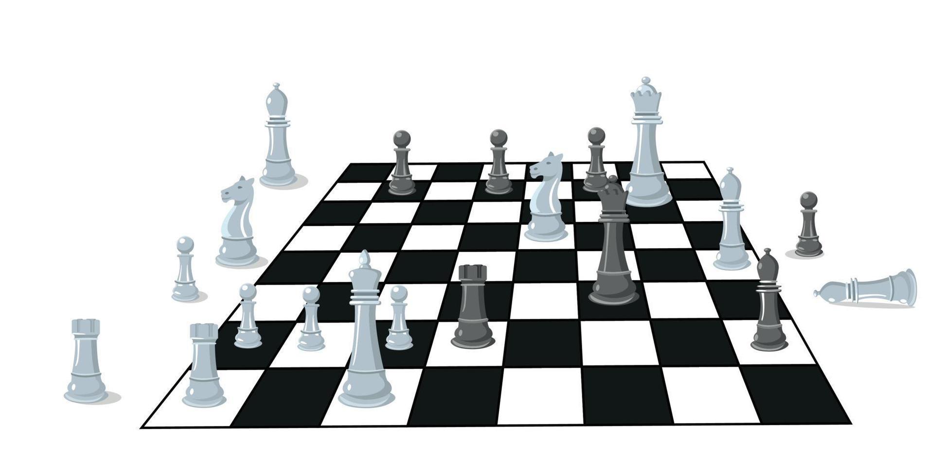 Collection of chess figures. Vector illustration