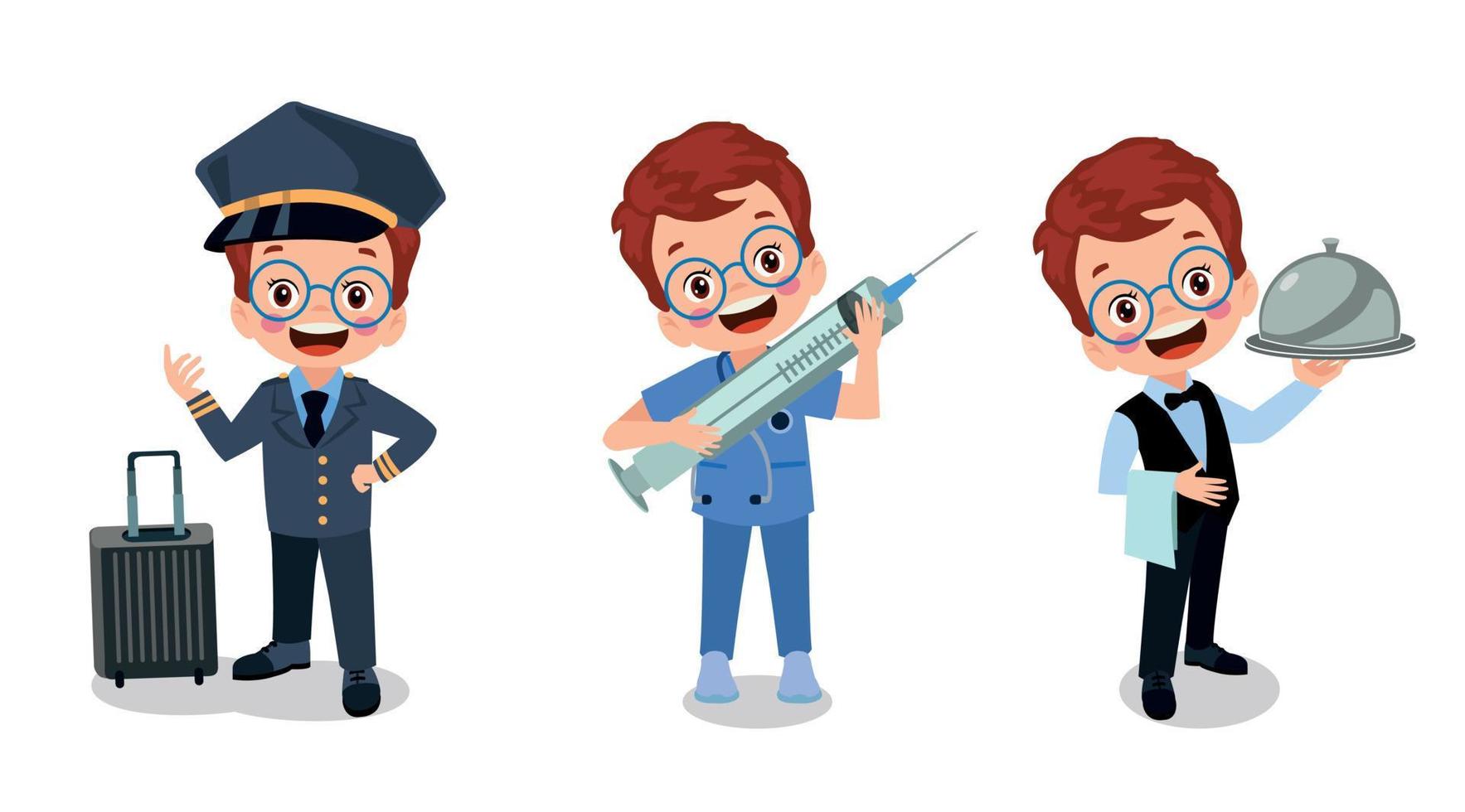 Cartoon Characters Of Different Professions vector