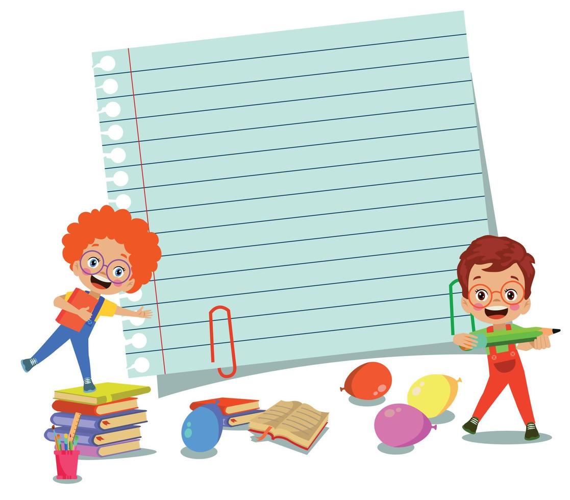 Your text here cute kid holding note paper vector