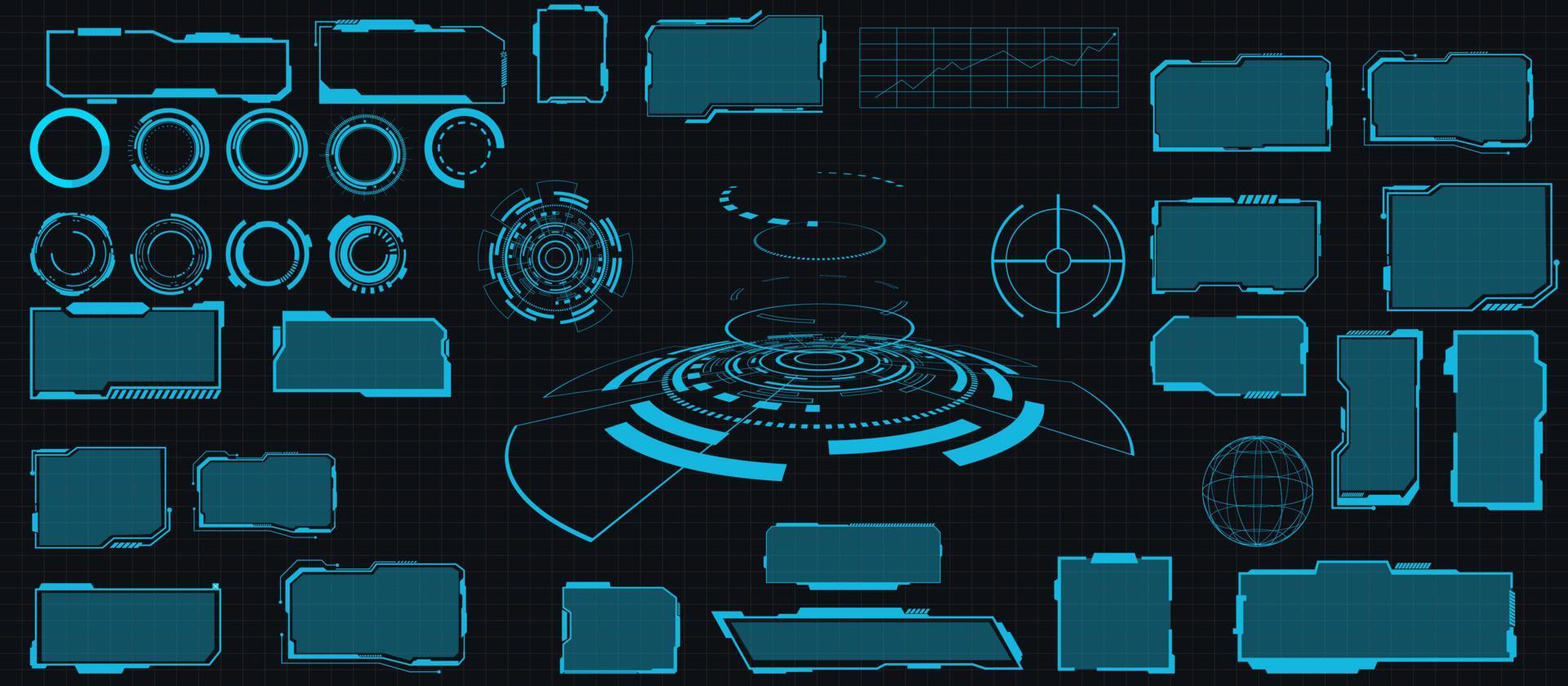abstract technology futuristic concept hud interface hologram elements of digital data and circle vector