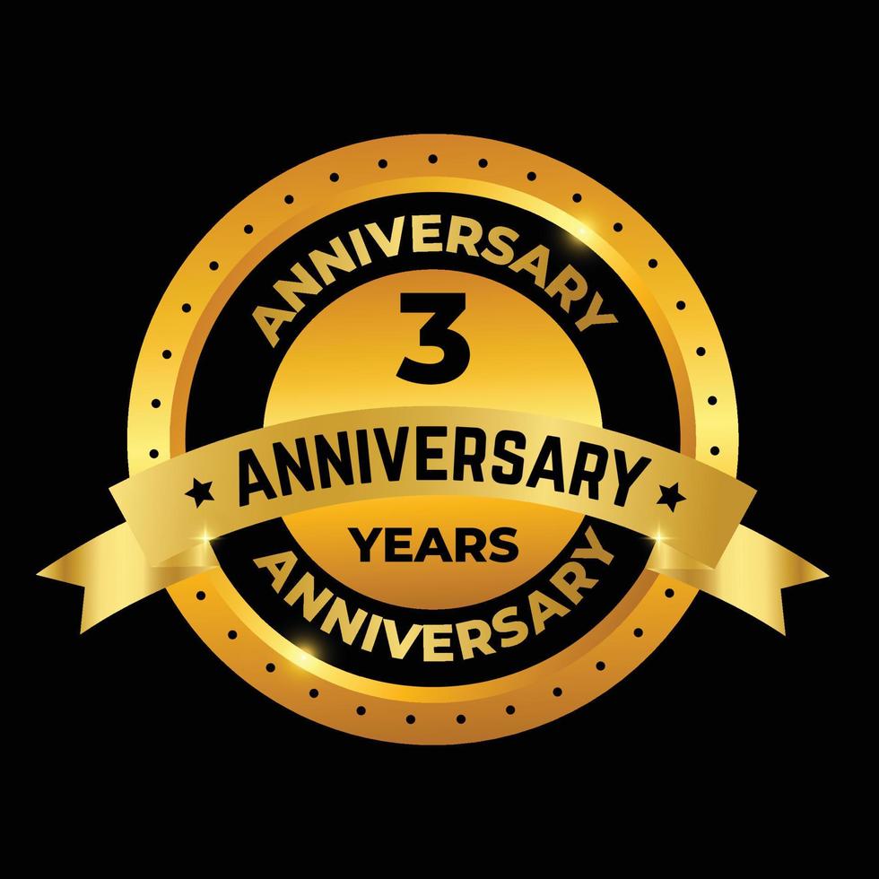 Golden gradient premium 5th anniversary badge design vector