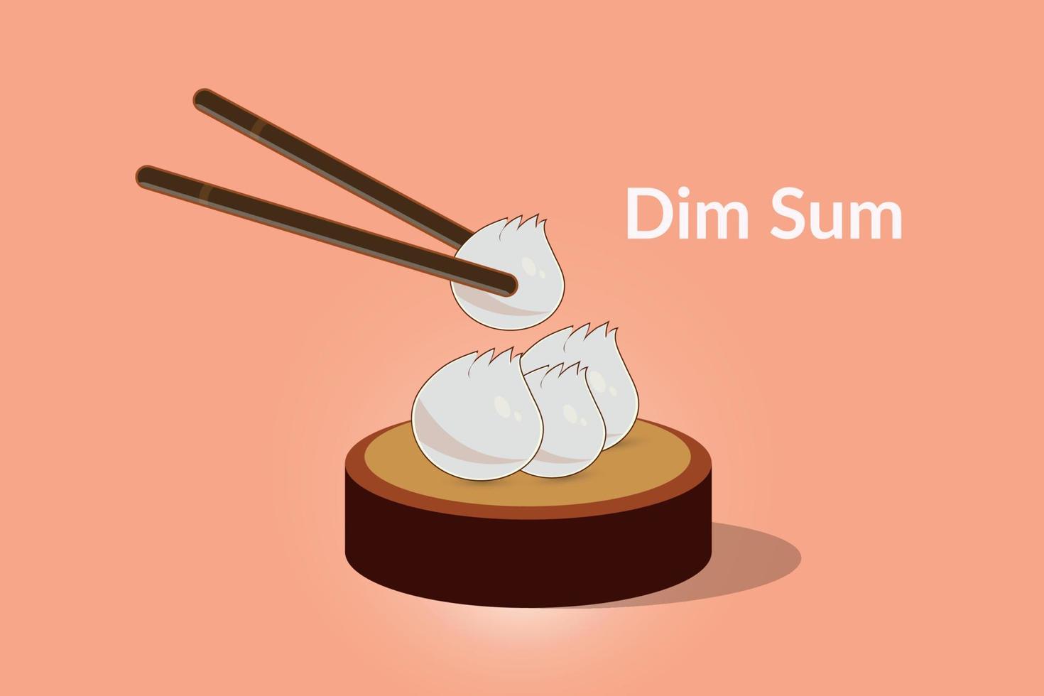 Chinese Food Dim Sum illustration. vector