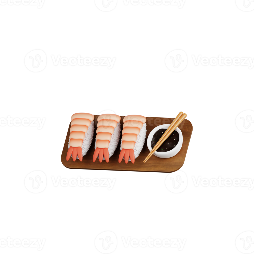 3d Shrimp Sushi png