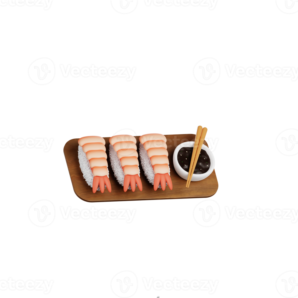 3d Shrimp Sushi png