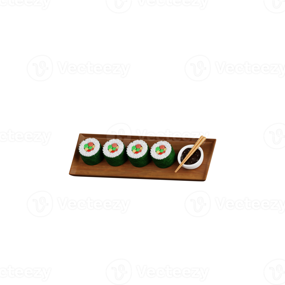 3d Roll Sushi png
