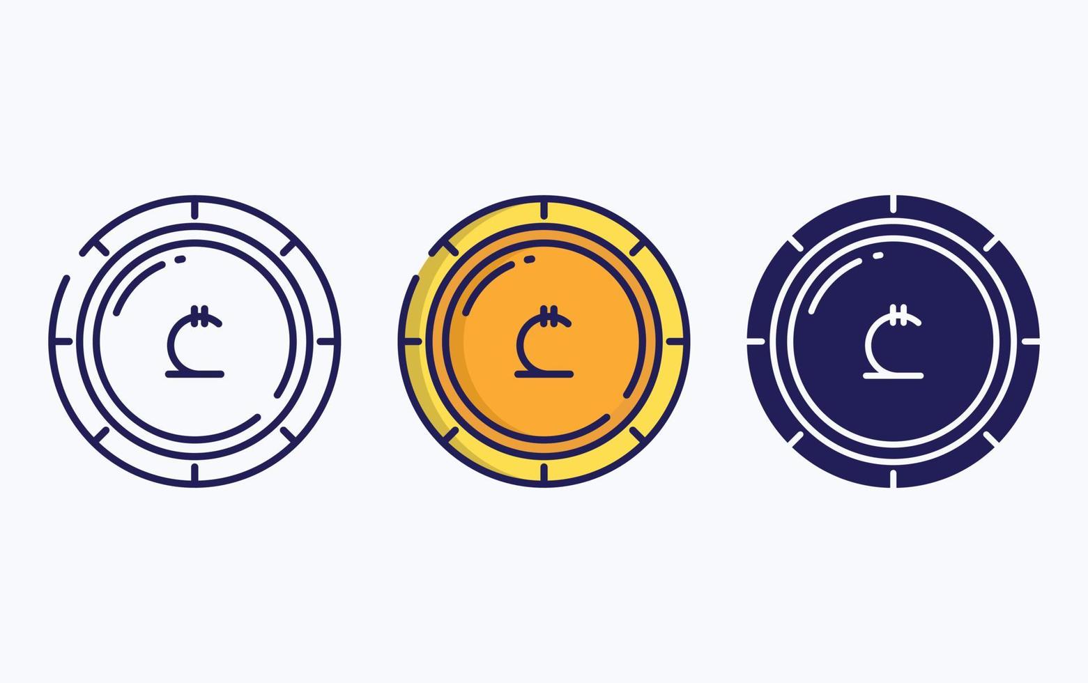 Coin currency line and glyph icon, vector illustration