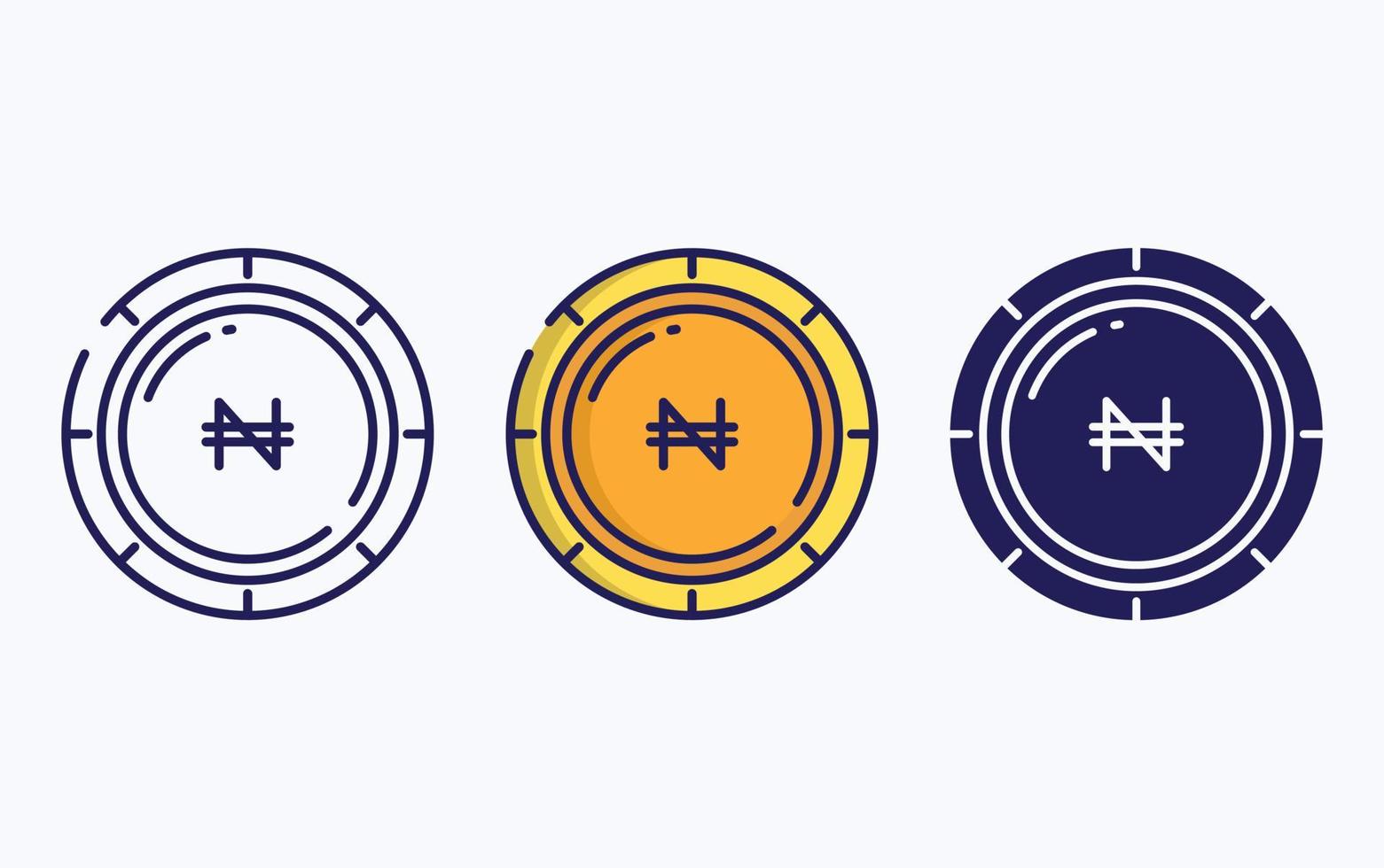 Coin currency line and glyph icon, vector illustration