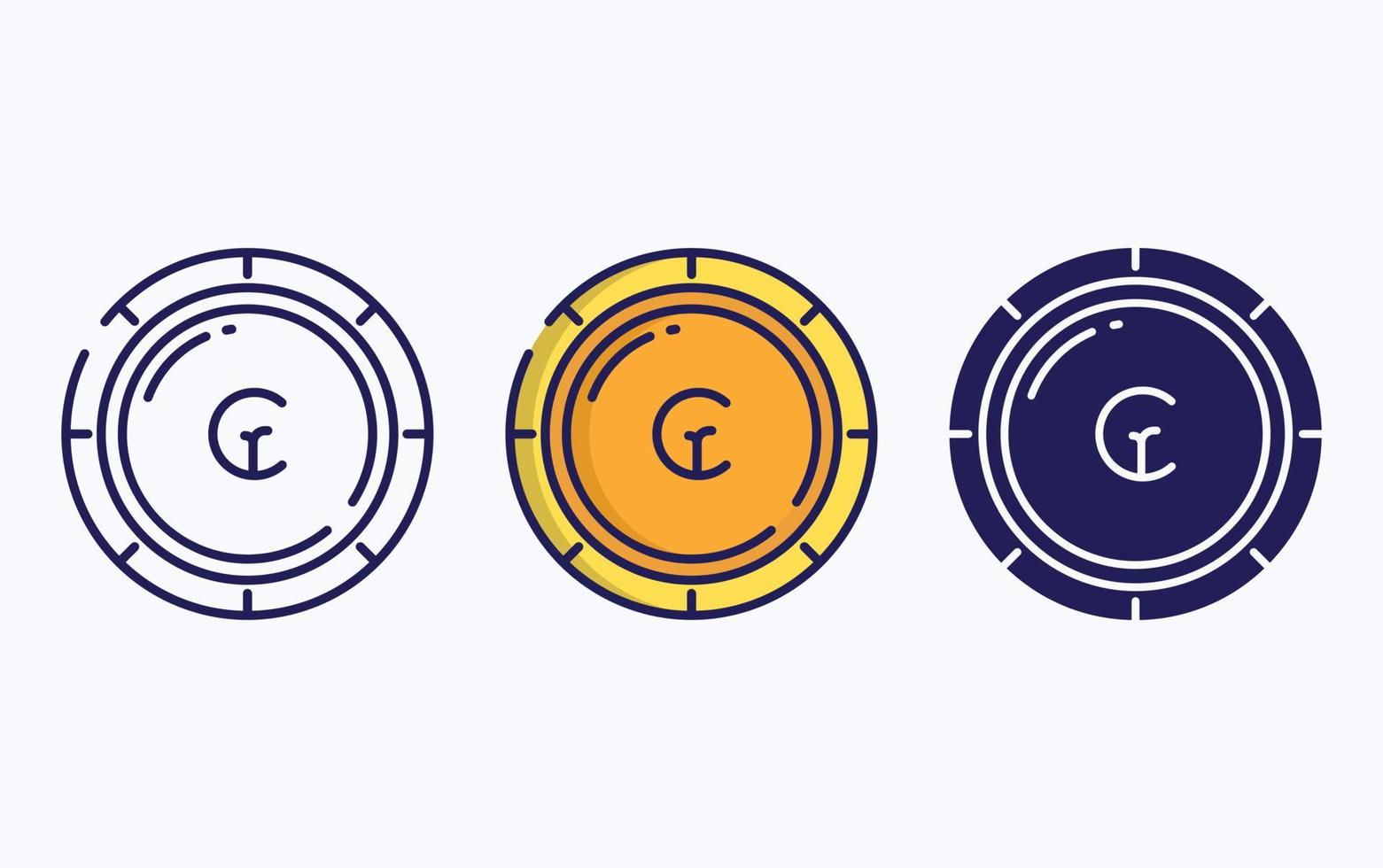 Coin currency line and glyph icon, vector illustration