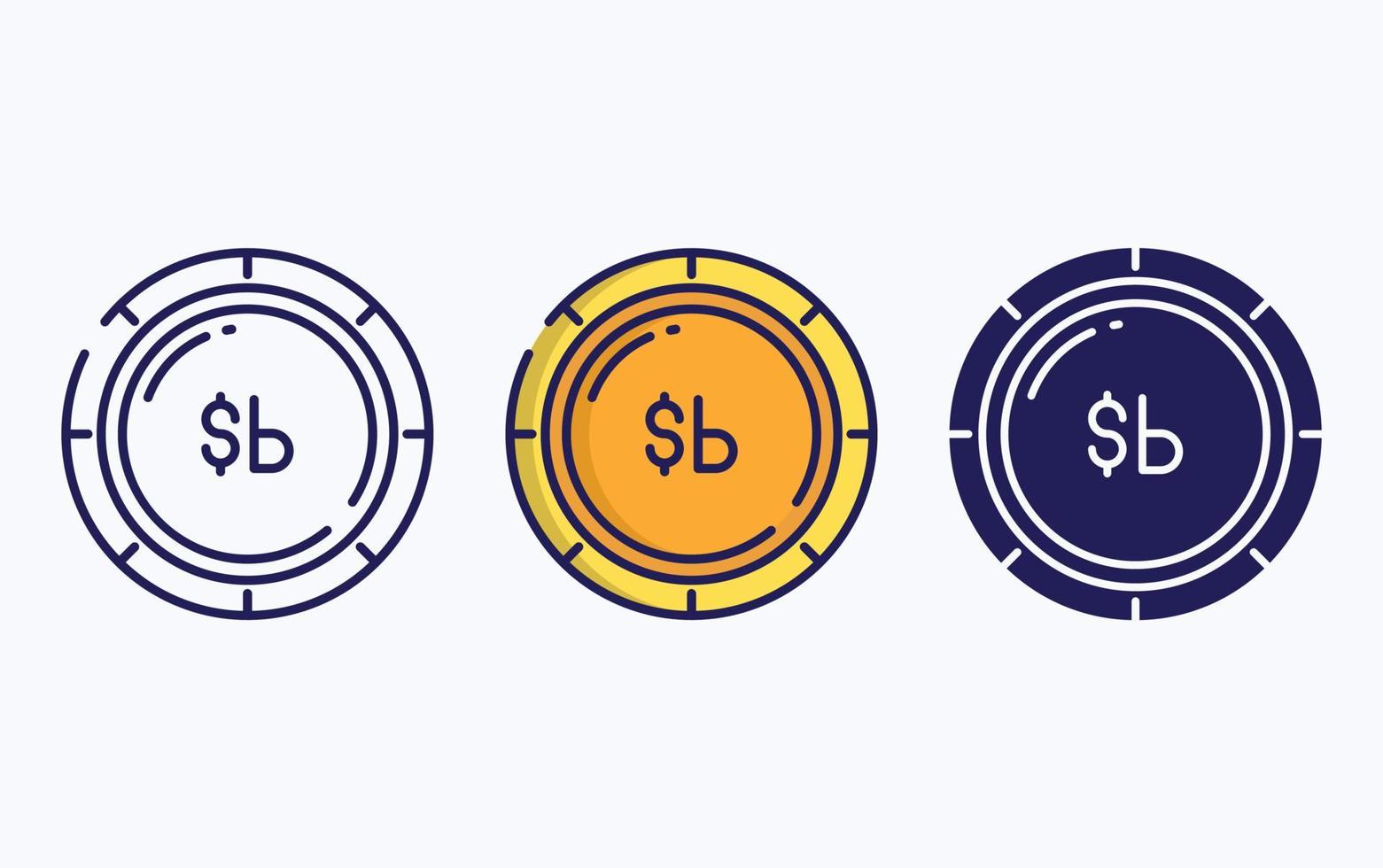 Coin currency line and glyph icon, vector illustration