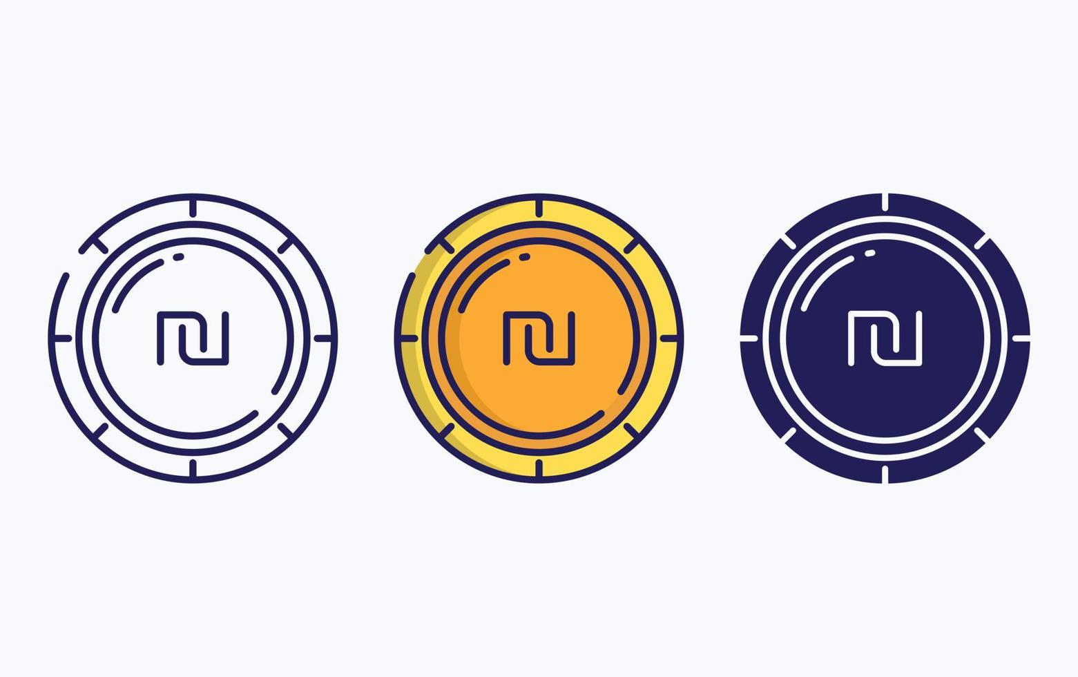 Coin currency line and glyph icon, vector illustration